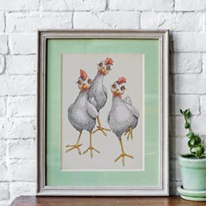 Luca-S Cross Stitch Kit My Chickens, Counted Cross Stitch Kit for Adults, Embroidery Needlecraft Kit