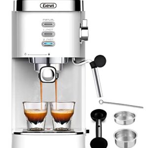 Gevi 20 Bar High Pressure Espresso Machines, Expresso Coffee Machine with Milk Frother for Espresso, Latte Macchiato, Cuppuccino,1.2L Water Tank, 1350W