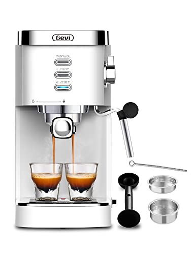 Gevi 20 Bar High Pressure Espresso Machines, Expresso Coffee Machine with Milk Frother for Espresso, Latte Macchiato, Cuppuccino,1.2L Water Tank, 1350W