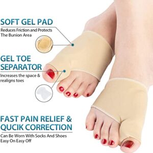 Bunion Corrector for Women & Men,2 Pcs,Upgraded Orthopedic Bunion Splint for Big Toe Pain Relief and Toe Straightening,Hallux Valgus Brace for Day/Night Support (Beige-2PACK)