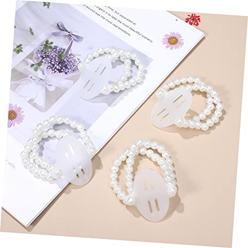 SEWACC 6 Pcs Wrist Flower Wrist Corsage String Bracelet Stretch Bracelet String Banquet Corsage Wristlet Wrist Corsage Pearls Pearl Flower Corsage Bridesmaid Wedding Wrist Corsage Plastic