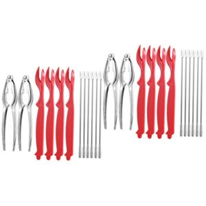 ganazono 24 pcs eating crab tool set kitchen utensil set blush set serveware set crab opener tools lobster seafood crackers forks lobster eating tool seafood crab tool crab eating tool crab