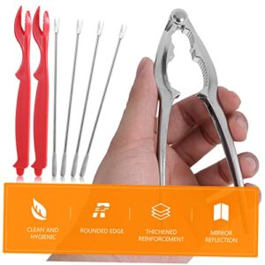 GANAZONO 24 Pcs Eating Crab Tool Set Kitchen Utensil Set Blush Set Serveware Set Crab Opener Tools Lobster Seafood Crackers Forks Lobster Eating Tool Seafood Crab Tool Crab Eating Tool Crab