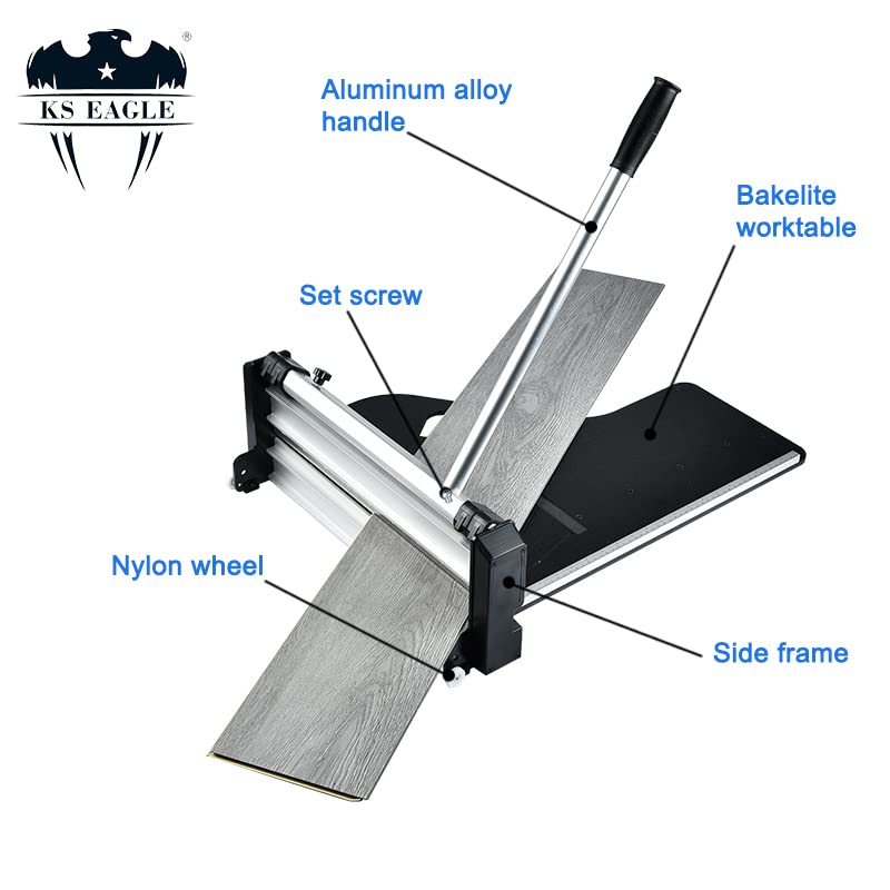 KS EAGLE Laminate Flooring Cutter 18", Cuts Vinyl Plank, Laminate, Engineered Hardwood, Siding, and More - Honing Stone Included