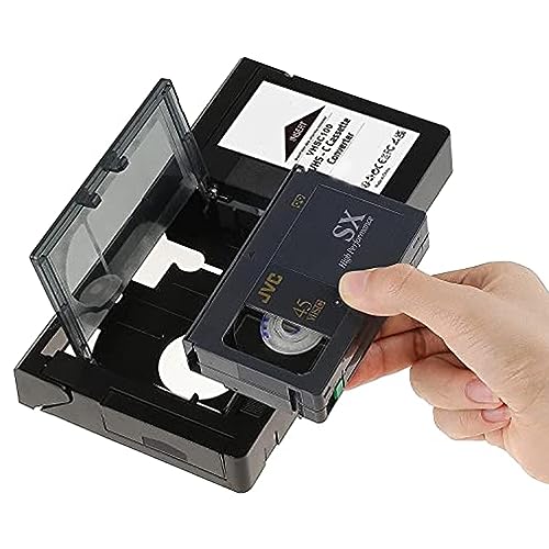 ADPLIFE VHS-C Cassette Adapter Compatible with VHS-C & S-VHS Camcorders - JVC, RCA, Panasonic - Motorized VHS Cassette Converter (Not Compatible with 8mm / MiniDV / Hi8)