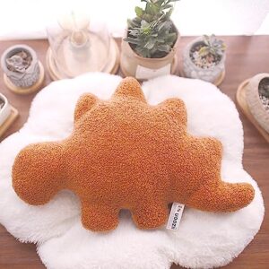 uoozii 17" | 1 pound | scented stego dino nugget plush pillow - cute dino chicken nugget shaped weighted stuffed animals ideal for gifts & home decor (brown stego, 17" | 1 lb | scented)