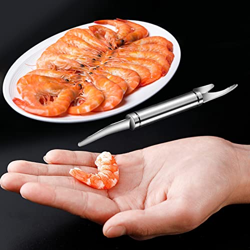 2pcs Multifunctional Shrimp Seeling Tool, Stainless Steel Peeler Cleaning Tool, Portable Shrimp Knife, Remove Shrimp Threads and Fish Scales, Kitchen Essential