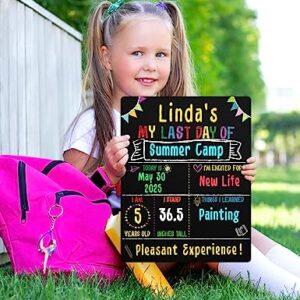 First & Last Day of School Chalkboard Sign (11x14 inches, Double-Sided), My Large Back to School Board, for Kids - Preschool, Kindergarten, 1st Grade Supplies