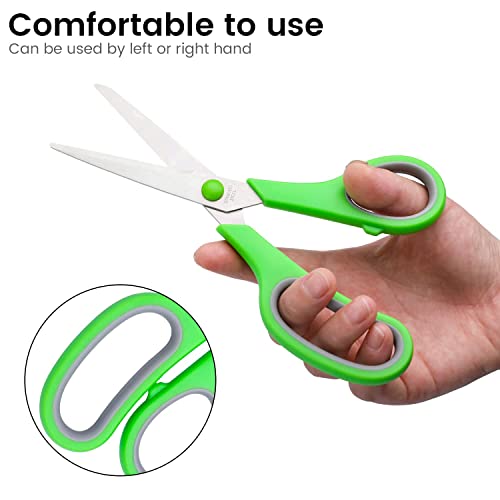 Scissors, BURVAGY 8" Scissors,Ultra Sharp Multipurpose Blade Shears,Comfort-Grip Handles, Sturdy Sharp Scissors for Office Home School Sewing Fabric DIY Craft Supplies,10-Pack