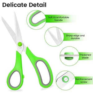 Scissors, BURVAGY 8" Scissors,Ultra Sharp Multipurpose Blade Shears,Comfort-Grip Handles, Sturdy Sharp Scissors for Office Home School Sewing Fabric DIY Craft Supplies,10-Pack