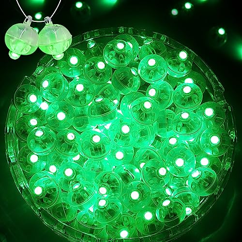 ZGWJ 100Pcs Led Balloon Lights, Mini Led Lights for Party Decorations Light up Balloons Neon Party Lights for Paper Lantern Easter Eggs Birthday Party Wedding Halloween Christmas - Flashing Green