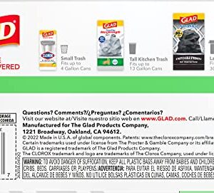 Glad ForceFlex MaxStrength Tall Kitchen Drawstring Trash Bags, 13 Gallon, 50% Recovered Plastic, Lemon Fresh, 45 Count