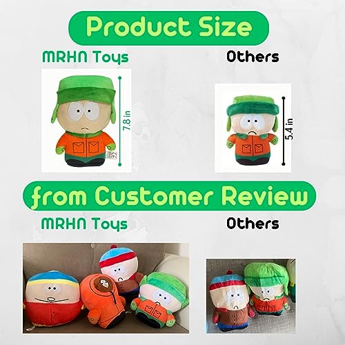 MRHN South North Park Plush Figures Toys Doll Kenny - Kyle Stan Eric Plushies Cartoon Characters Cotton Stuffed Plush Stuffed Ornaments Gift, Anime Cartoon Fans Children Adults