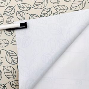 Yifasy 19.7ft Roll Green Leaf Shelf Liner Peel and Stick Countertop Shelving Paper Wallpaper Drawer Chest Vinyl Film (M-236.2x17.7 Inch)