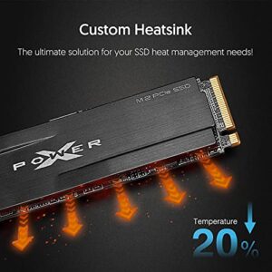 Silicon Power 4TB XS70 Nvme PCIe Gen4 M.2 2280 SSD R/W Up to 7,200/6,800 MB/s, DRAM Cache, with Heatsink (SP04KGBP44XS7005US)