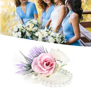 Xnferty Wrist Flower, Corsage Wristlet Corsages Bridal Bridesmaid Corsage Wristletfor Wedding Party(Pink)