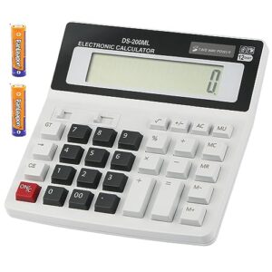 yebmoo large computer electronic calculator counter solar & battery power 12 digit display multi-functional big button for business office school calculating (ye-200ml)