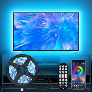 jhxgd led lights for tv led backlight, 9.8ft rgb led strip lights for tv lights behind, usb tv led lights strip for 32-43in tv, bluetooth app remote control music sync tv backlight for gaming room