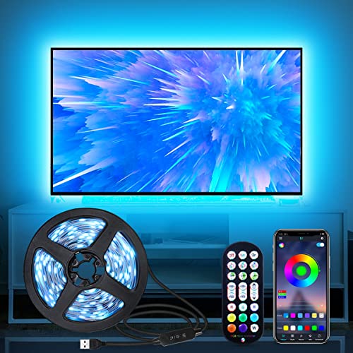 JHXGD LED Lights for TV Led Backlight, 9.8ft RGB Led Strip Lights for TV Lights Behind, USB TV Led Lights Strip for 32-43in TV, Bluetooth APP Remote Control Music Sync TV Backlight for Gaming Room