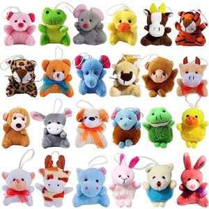 camirus 24pack mini animal plush toy set, cute animal assortment keychain toys, small stuffed animal set gifts for kids, christmas stocking stuffer, easter egg filler, valentine classroom prize