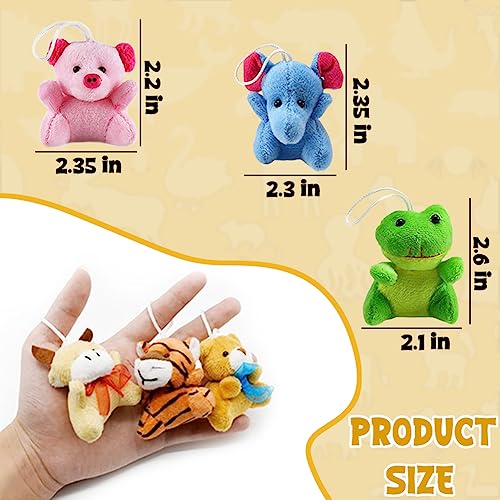 CAMIRUS 24Pack Mini Animal Plush Toy Set, Cute Animal Assortment Keychain Toys, Small Stuffed Animal Set Gifts for Kids, Christmas Stocking Stuffer, Easter Egg Filler, Valentine Classroom Prize