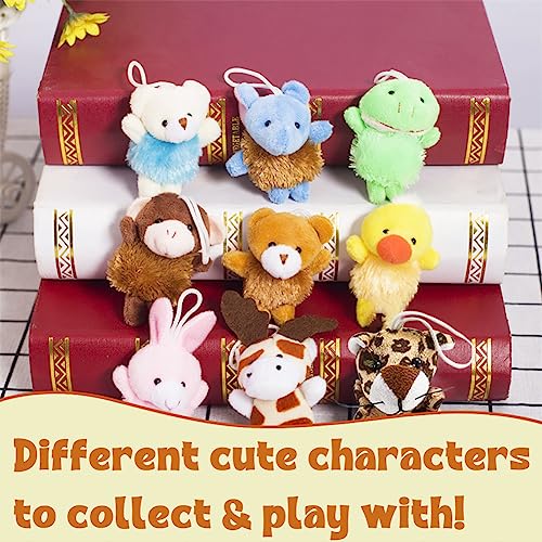 CAMIRUS 24Pack Mini Animal Plush Toy Set, Cute Animal Assortment Keychain Toys, Small Stuffed Animal Set Gifts for Kids, Christmas Stocking Stuffer, Easter Egg Filler, Valentine Classroom Prize