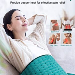 Heating Pad for Back Pain Relief with 6 Heat Settings, 4 Auto-Off, Gifts for Women Mom Men Dad, Electric Heating Pads for Cramps/Abdomen/Waist/Shoulder, Moist Dry Heat Options, 12" x 24"