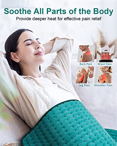 Heating Pad for Back Pain Relief with 6 Heat Settings, 4 Auto-Off, Gifts for Women Mom Men Dad, Electric Heating Pads for Cramps/Abdomen/Waist/Shoulder, Moist Dry Heat Options, 12" x 24"