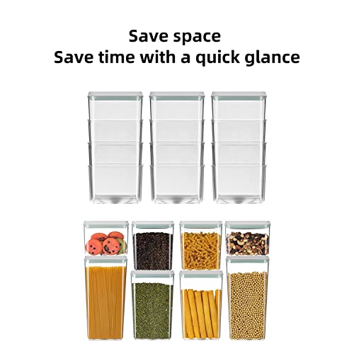 CosyStora Pop Containers For Food Storage,Clear Plastic Canisters with pop lids,BPA Free, Kitchen Pantry Organization and Storage Containers for Cereal, Flour And Sugar, 2.11Qt*6