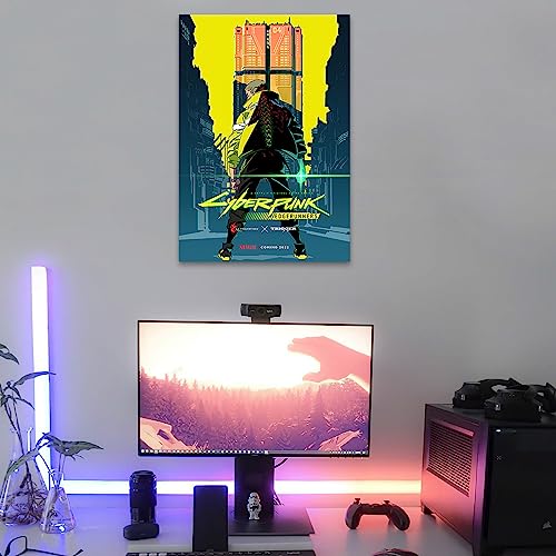 MiodiyaArt Anime Cyberpunk Edgerunners Poster 8 Pcs 16.5 x 11.5 inch Wall Decor Anime Merch Art Prints HD Posters for Fans