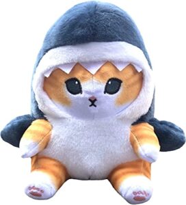8.1'' shark cat funny cute stuffed animal doll ，shark cat plush toy