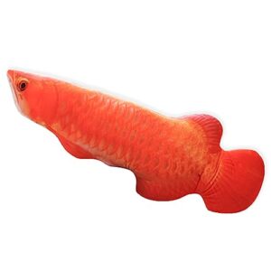 aucooma fish plush stuffed animal red gold arowana fish plush pillow plushie toy 11.8"