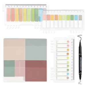 eoout 900 sheets transparent sticky notes 3x3 inches, pastel morandi page markers self-adhesive translucent clear index tabs flags for annotating books bible journaling aesthetic school study supplies