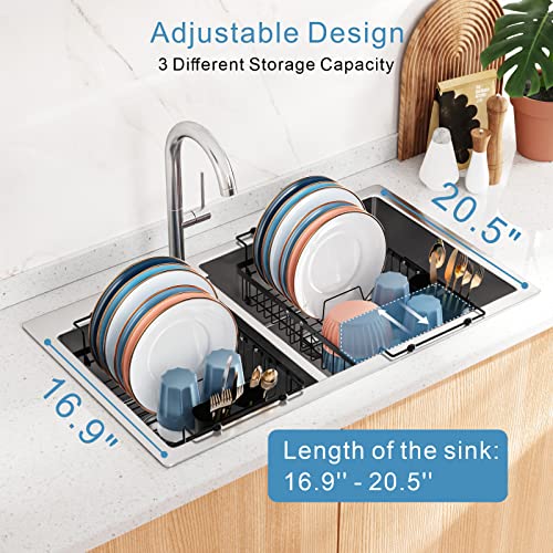 iSPECLE Dish Drying Rack and Sponge Holder, Sink Dish Rack and Kitchen Sink Caddy, 2 Packs, Bundle Sales