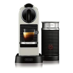 nespresso citiz coffee and espresso machine by de'longhi with milk frother, white