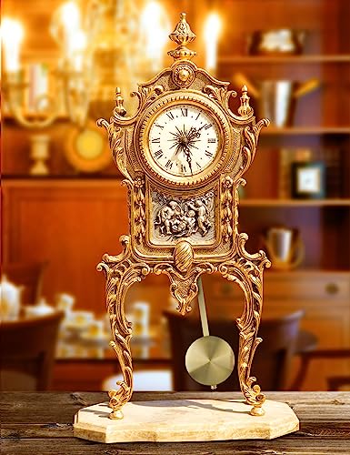 NiHome Quartz Wall Clock Pendulum Replacement Aluminum Traditional Mechanical Clock Pendulum Grandfather Clock Pendulum Replacement High Gloss Clock Pendulum (Gold)