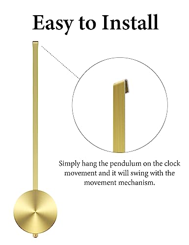 NiHome Quartz Wall Clock Pendulum Replacement Aluminum Traditional Mechanical Clock Pendulum Grandfather Clock Pendulum Replacement High Gloss Clock Pendulum (Gold)