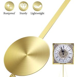 NiHome Quartz Wall Clock Pendulum Replacement Aluminum Traditional Mechanical Clock Pendulum Grandfather Clock Pendulum Replacement High Gloss Clock Pendulum (Gold)