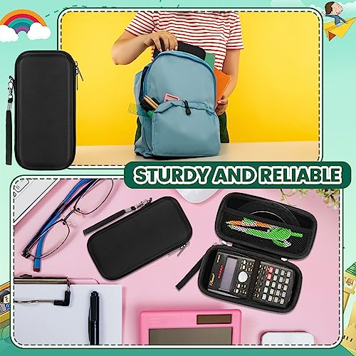 Hoteam 10 Pcs Scientific Calculator Case Graphing Calculator Case for Hard Travel Protective Case 7.3'' x 3.5'' Calculator Storage Holder Organizer with Mesh Pocket for Students, Worker (Black)