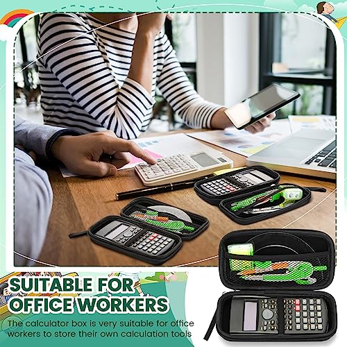 Hoteam 10 Pcs Scientific Calculator Case Graphing Calculator Case for Hard Travel Protective Case 7.3'' x 3.5'' Calculator Storage Holder Organizer with Mesh Pocket for Students, Worker (Black)