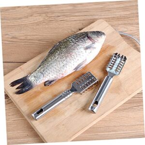 BESPORTBLE Seafood Tools Fish Scale Tile Seafood Scraping Tool Fish Scaler Kit Living Fish Shaver Fish Scale Shaver Scale Scraper Razor Detergent Fish Skin Silver Fish Scales Peeler