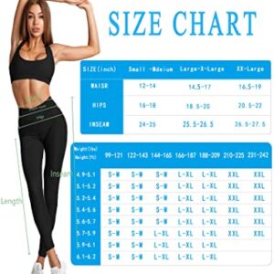 TMAIHOHIA 3 Pack High Waisted Leggings for Women Workout Gym Tummy Control Compression Butt Lift Leggings Yoga Pants L/XL Black/Black/Black