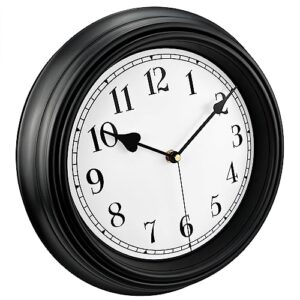 DIYZON Retro Wall Clock, 12 Inch Vintage Silent Non Ticking Classic Clocks, Easy to Read, Quality Quartz Clock Battery Operated, Decorative Bedroom, Kitchen