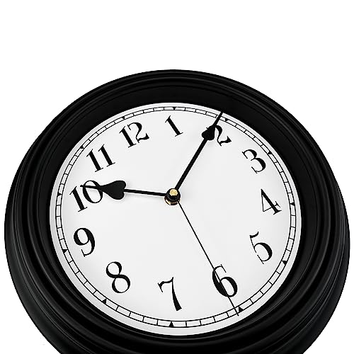DIYZON Retro Wall Clock, 12 Inch Vintage Silent Non Ticking Classic Clocks, Easy to Read, Quality Quartz Clock Battery Operated, Decorative Bedroom, Kitchen