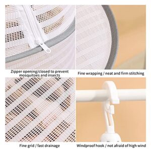 Herb Drying Rack Hanging Foldable Mesh Net with Zipper Food Dry Net Sweater Drying Rack for Drying Seeds, Herb, Vegs, Fruits, Bud, Plants(3 layers)