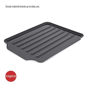 Copco Large Black Drain Board Fits Under Any Large Dish Rack to Catch Water or for Larger Pots Alone, Angled Base Allows for Self Draining with Raised Ribs to Prevent Water from Puddling