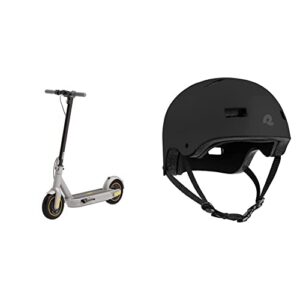 segway ninebot max g30lp electric kick scooter, up to 25 miles long-range battery & retrospec dakota bicycle/skateboard helmet for adults - matte black