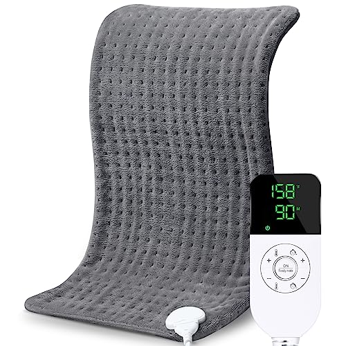 NOWWISH Heating Pad for Back Pain & Cramps Relief, Moist Heat Electric Heating Pads with Auto Shut Off, Christmas Birthday Gifts for Women Men, 12 "x 24 Gray