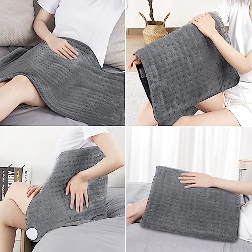 NOWWISH Heating Pad for Back Pain & Cramps Relief, Moist Heat Electric Heating Pads with Auto Shut Off, Christmas Birthday Gifts for Women Men, 12 "x 24 Gray