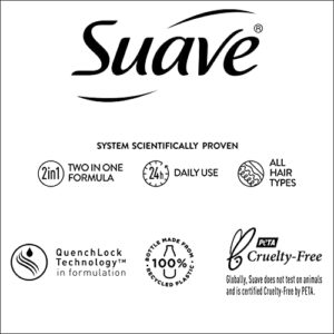 Suave Shampoo and Conditioner 2 in 1 - Micellar Infusion for all Hair Types, Smoothing Shampoo and Conditioner, 28 Oz Ea (Pack of 2)